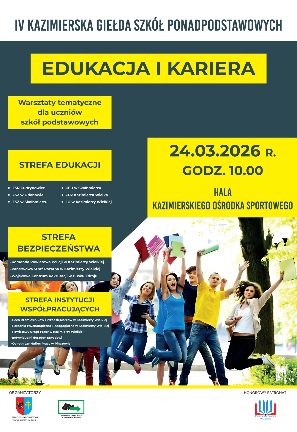 Plakat promujący IV Kazimierską Giełdę Szkół Ponadpodstawowych